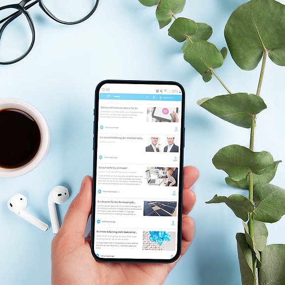 Screenshot der Onboarding-App